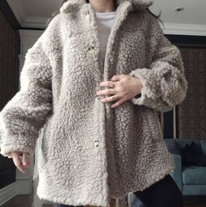 Women's Cozy Shearling Coat wool blend